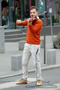 Playing violin